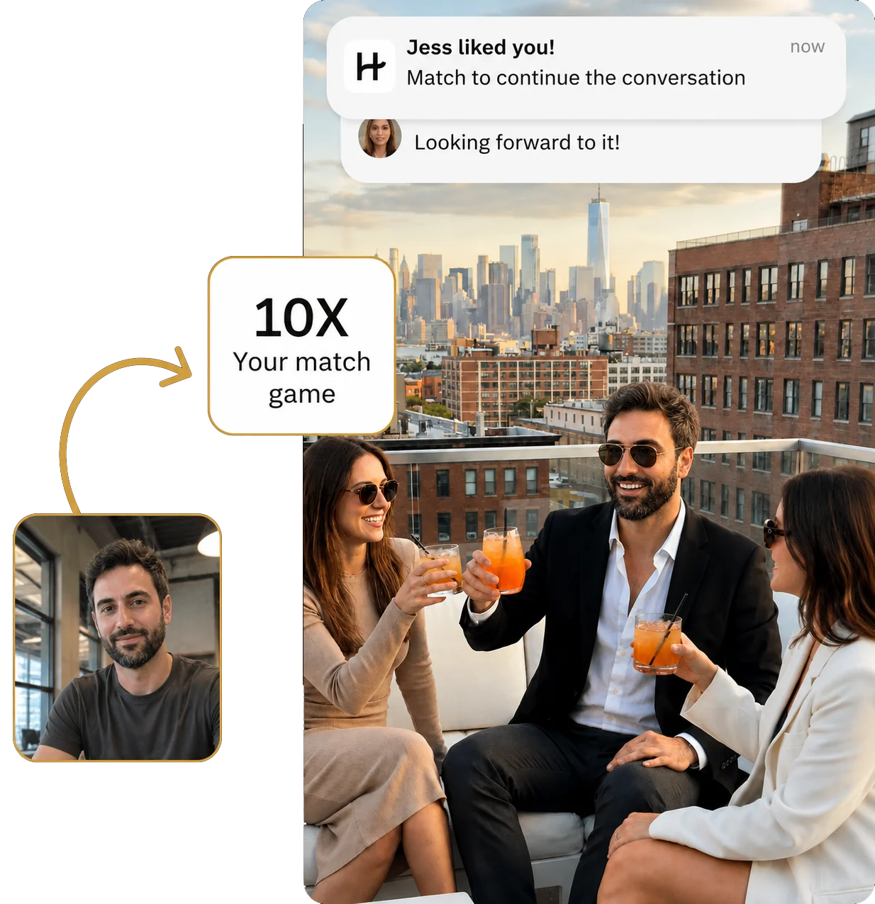 AI-generated Hinge profile photo of a man with a natural confident look
