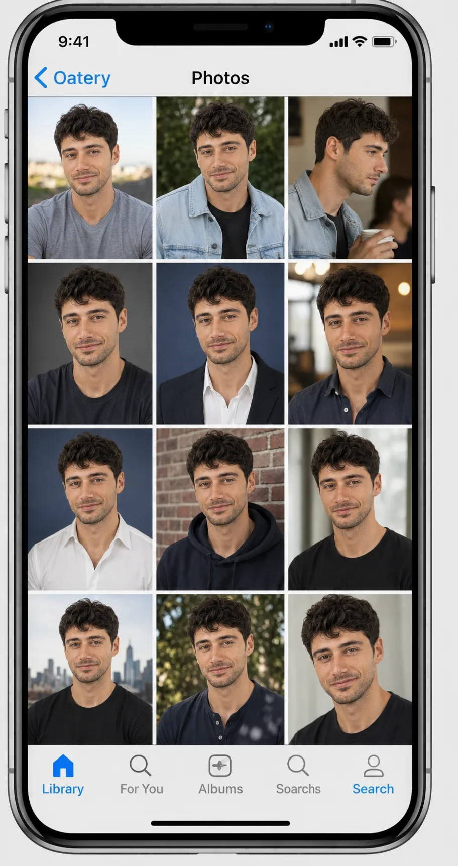 Selecting four reference selfies